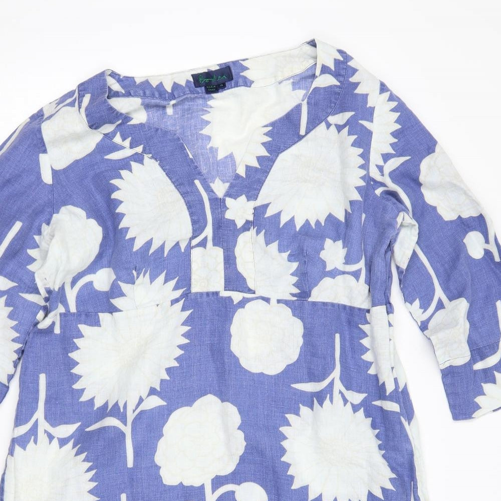 Boden Womens Blue Floral  Basic Blouse Size 18