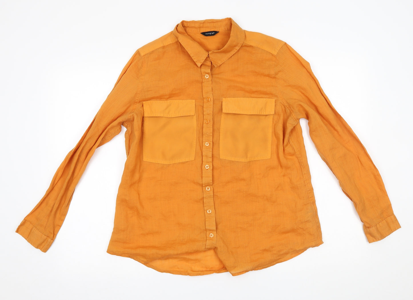 Autograph Womens Orange   Basic Button-Up Size 16