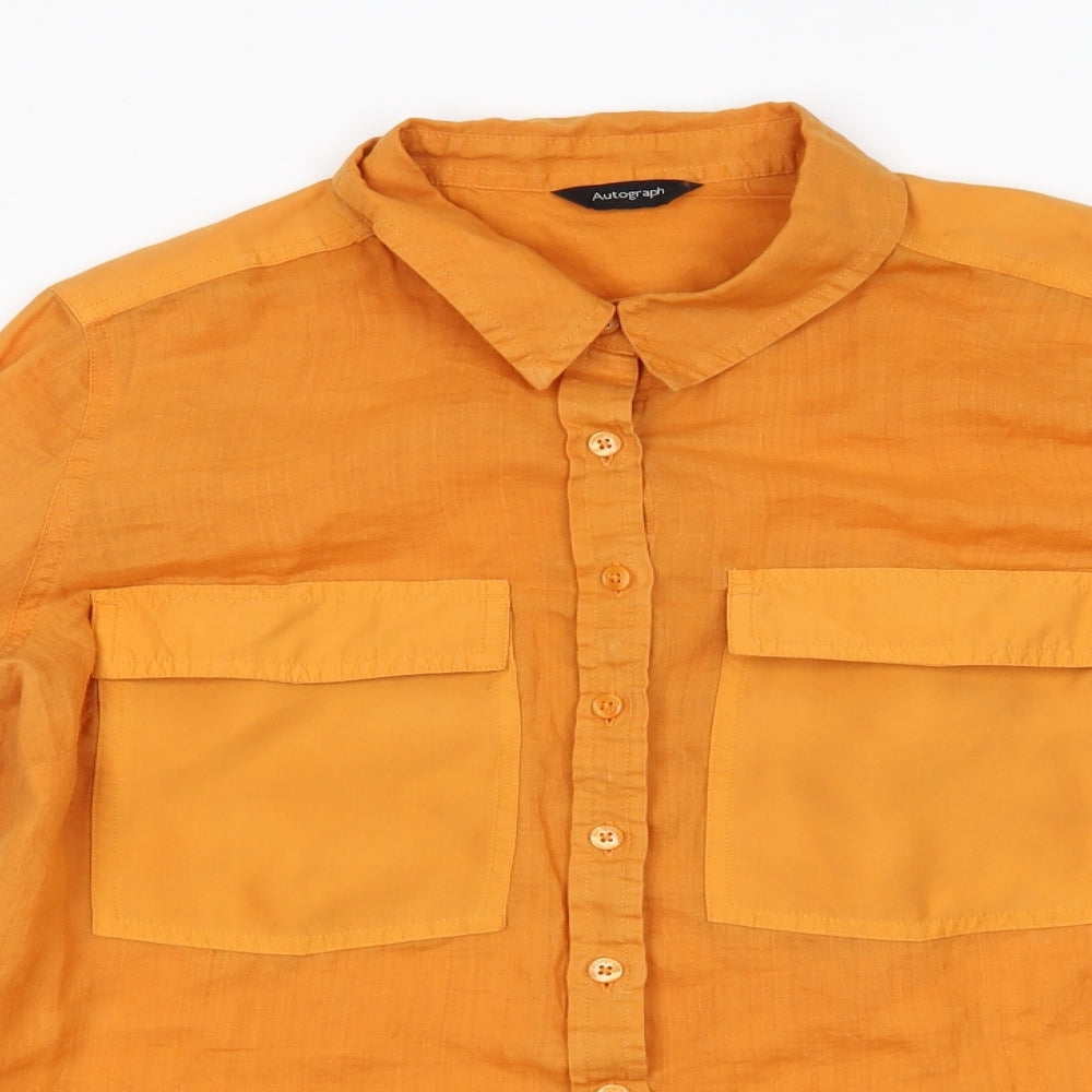 Autograph Womens Orange   Basic Button-Up Size 16
