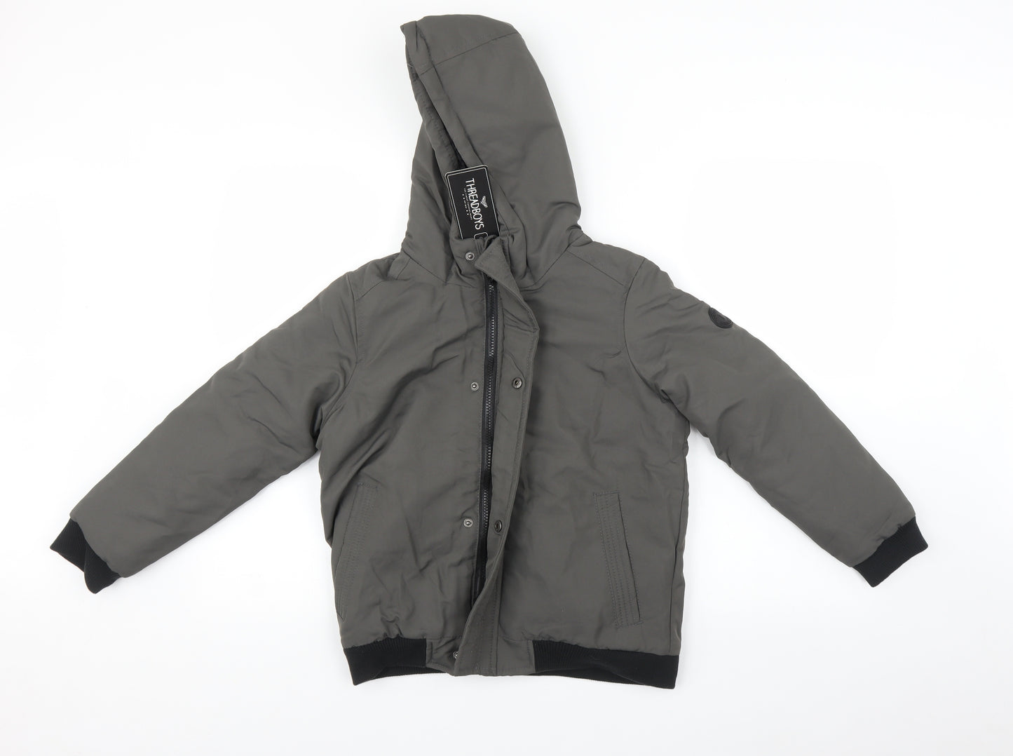 Threadboys Boys Grey   Basic Coat Coat Size 9-10 Years