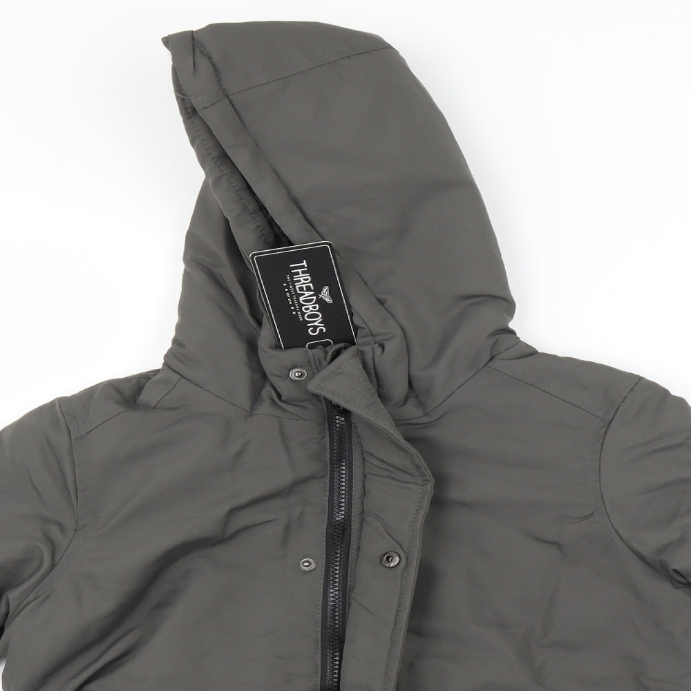 Threadboys Boys Grey   Basic Coat Coat Size 9-10 Years