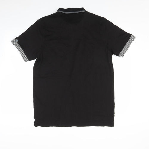 Black Label Mens Black    Polo Size L
