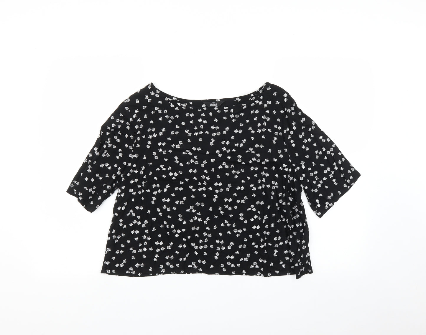 Marks and Spencer Womens Black   Basic T-Shirt Size 12  - Cropped