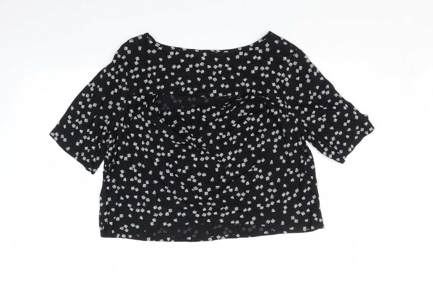 Marks and Spencer Womens Black   Basic T-Shirt Size 12  - Cropped