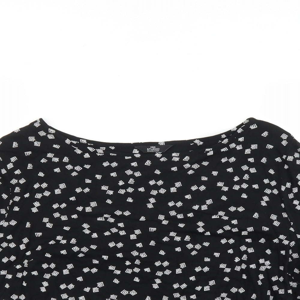 Marks and Spencer Womens Black   Basic T-Shirt Size 12  - Cropped