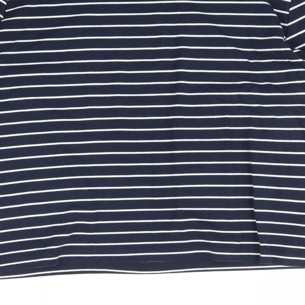 Cotton Traders Womens Blue Striped  Basic Polo Size 18