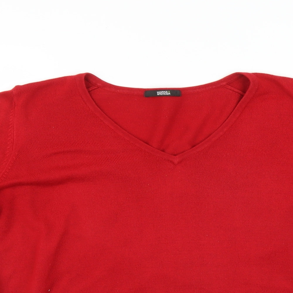 Marks and Spencer Womens Red   Pullover Jumper Size 14