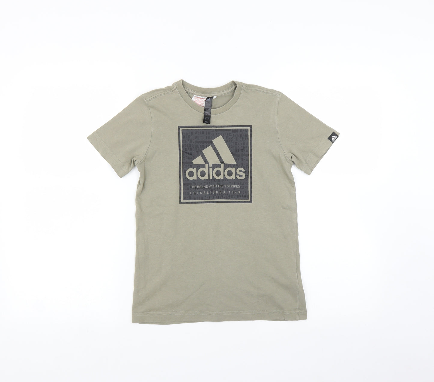 adidas Boys Green   Basic T-Shirt Size 9-10 Years