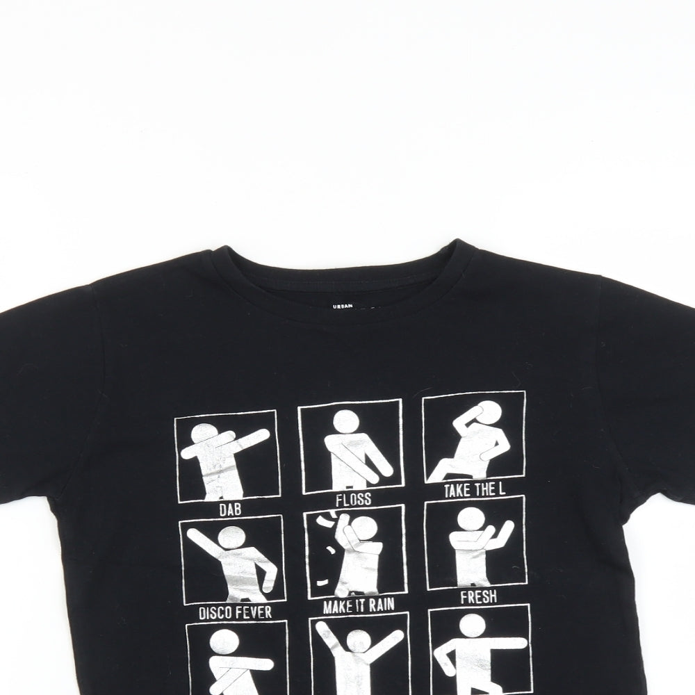 Urban outlaws Boys Black   Basic T-Shirt Size 9-10 Years