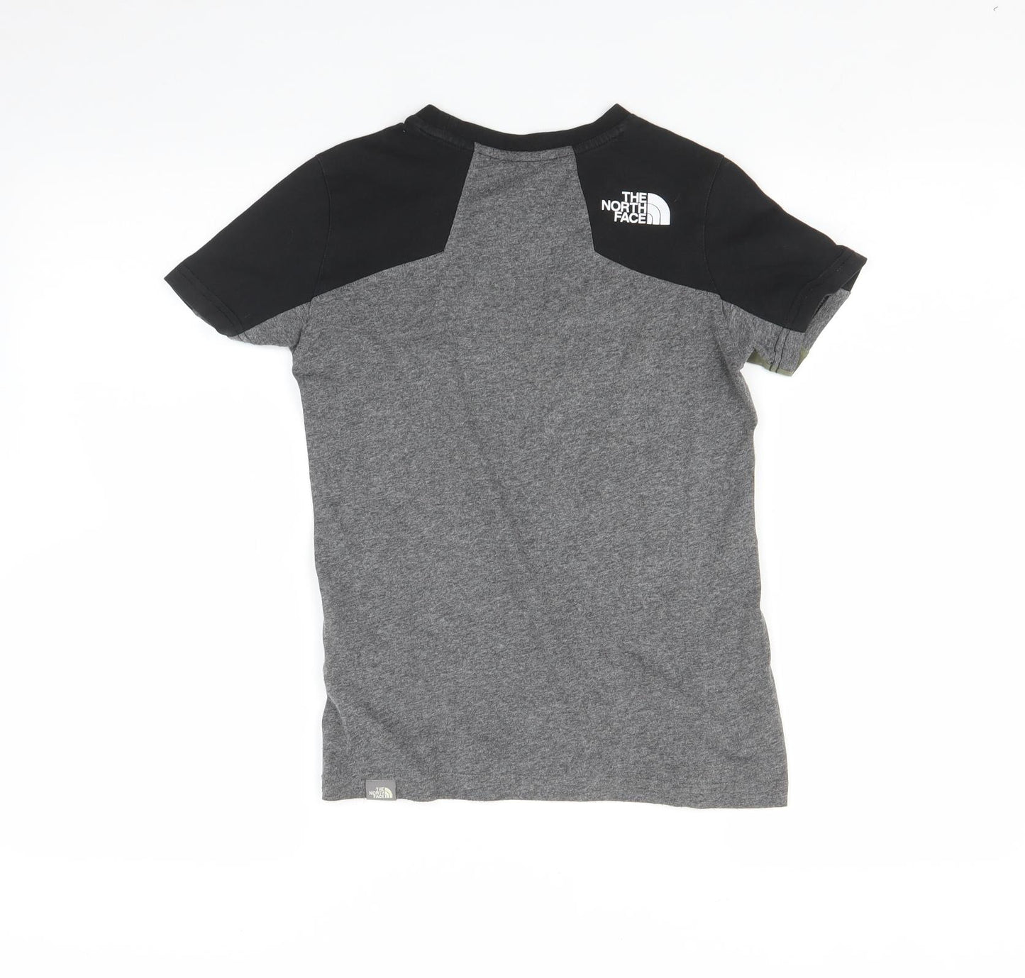 The North Face Boys Green Striped  Basic T-Shirt Size 9-10 Years