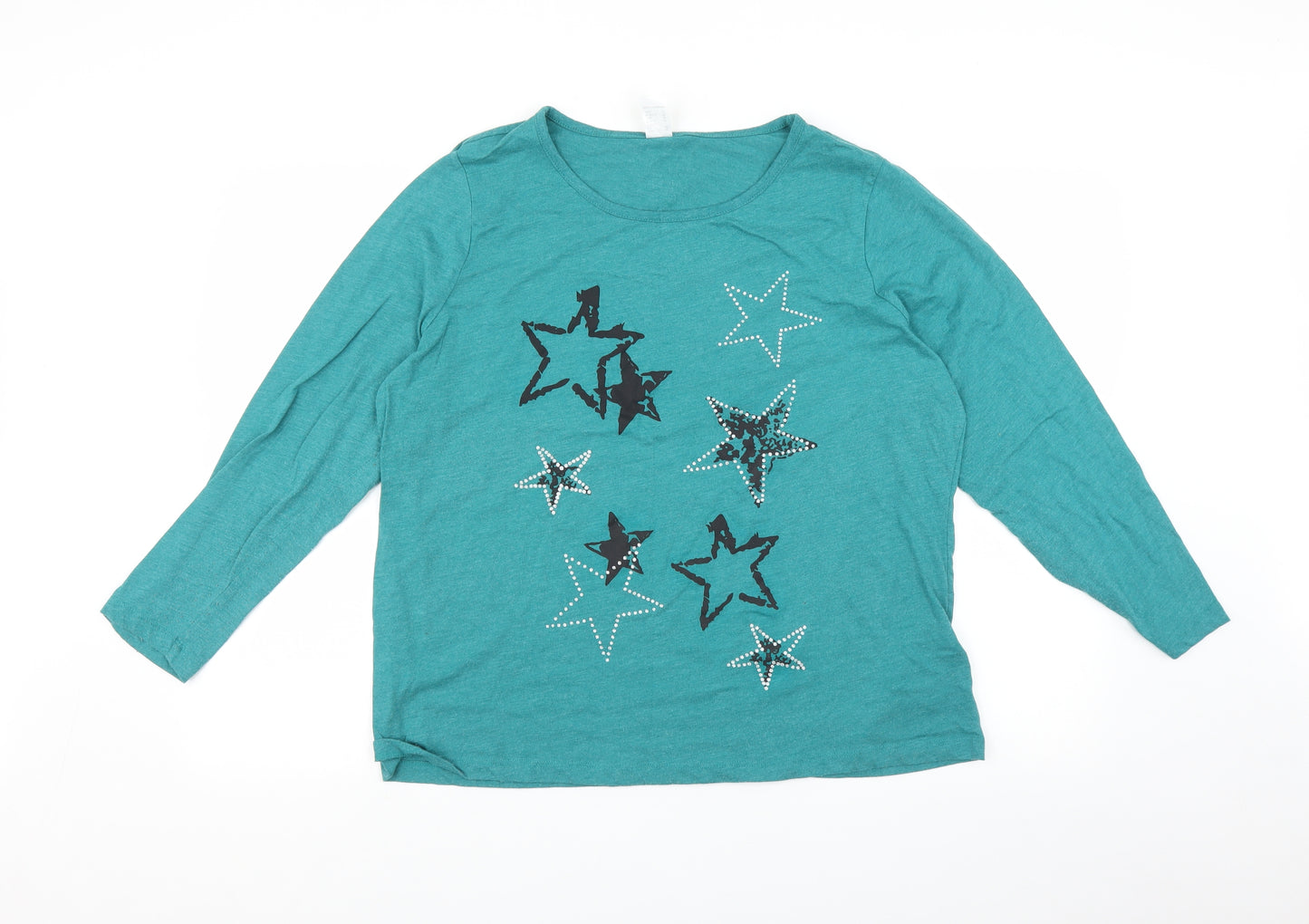 Preworn Womens Blue   Basic T-Shirt Size 20  - Stars print