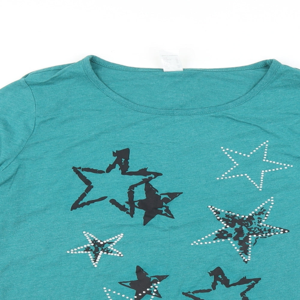 Preworn Womens Blue   Basic T-Shirt Size 20  - Stars print