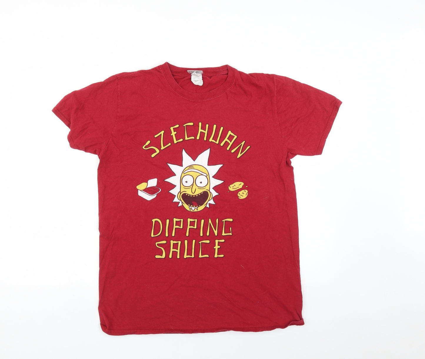 Gildan Mens Red    T-Shirt Size L  - Rick&Morty