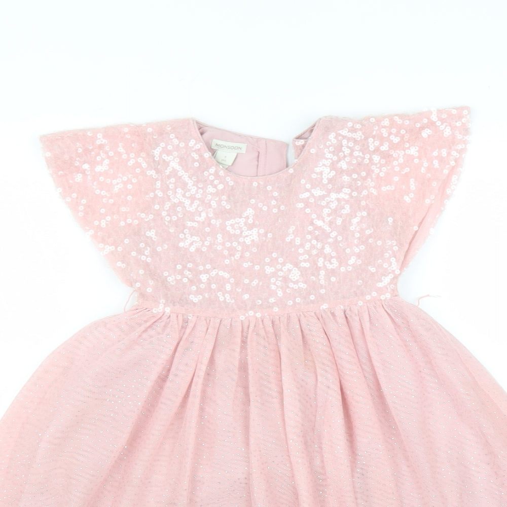 Monsoon Girls Pink   Fit & Flare  Size 3 Years