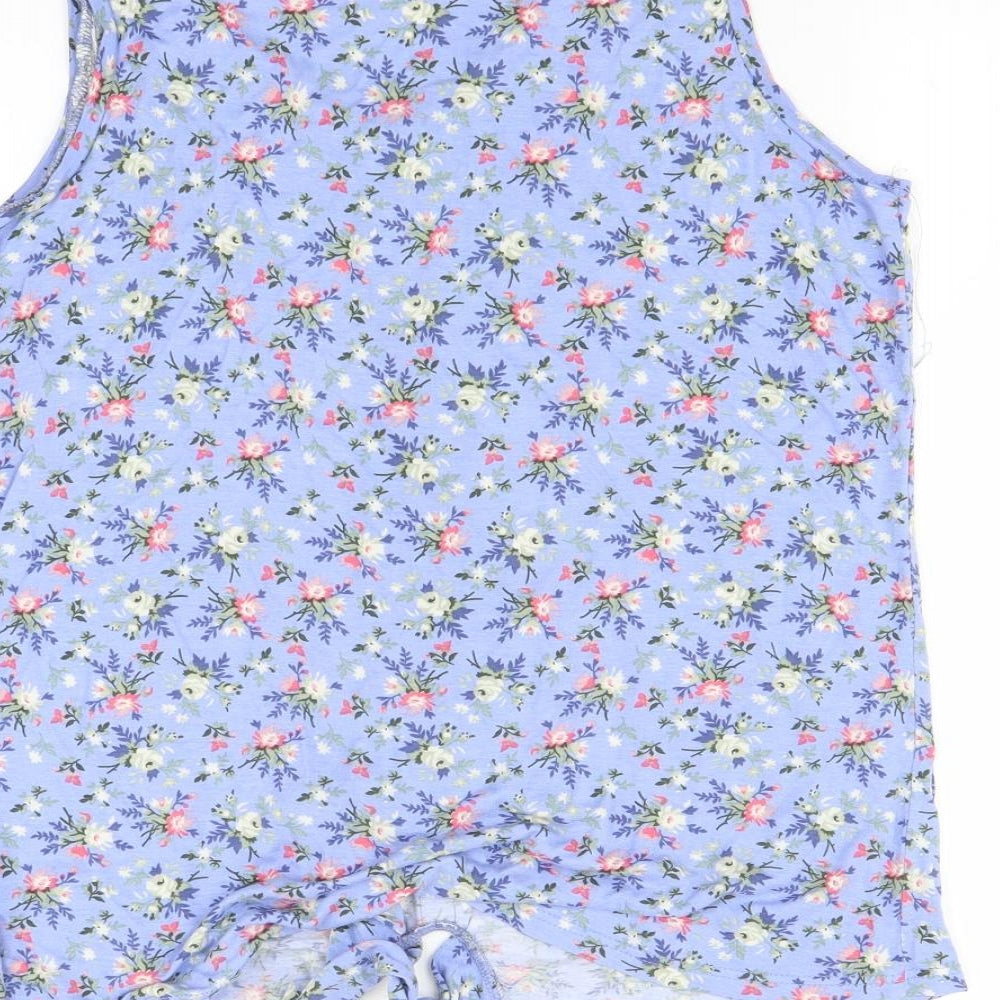 George Womens Purple Floral  Basic T-Shirt Size 14