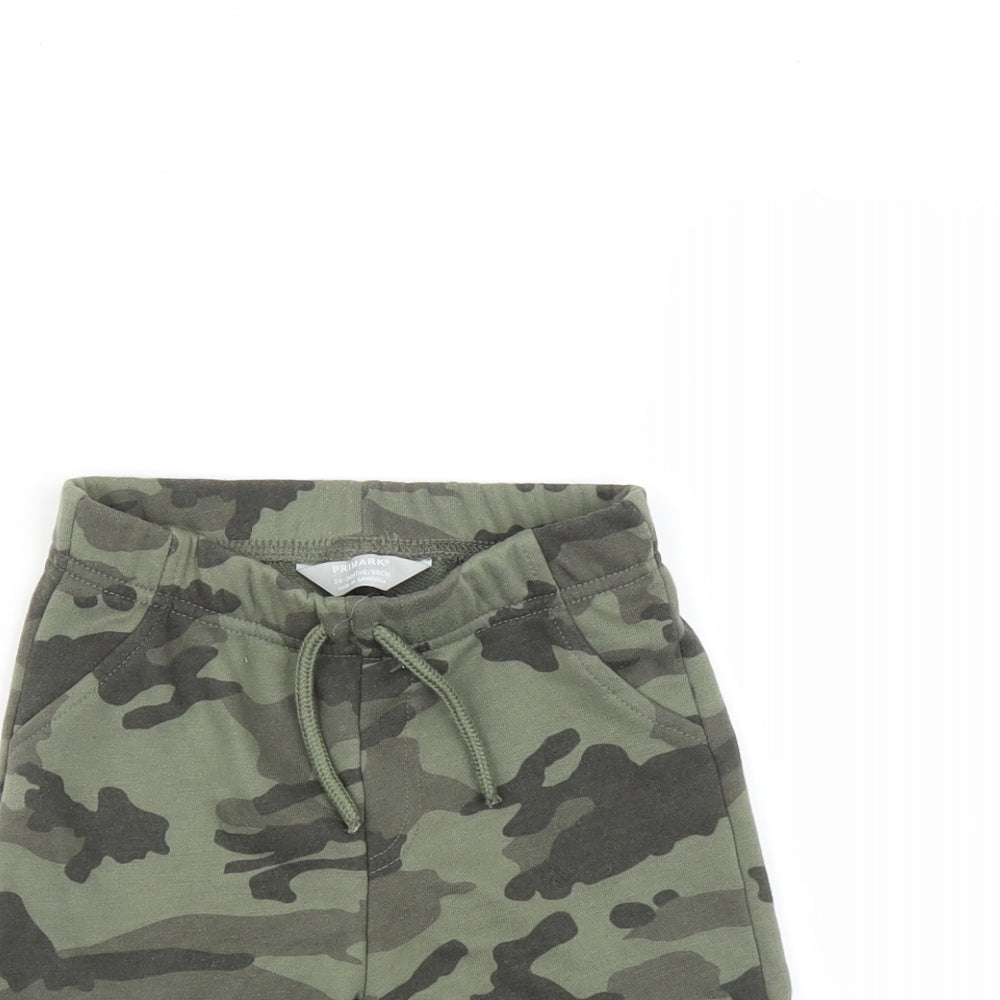 Primark Boys Green Camouflage  Sweat Shorts Size 2-3 Years