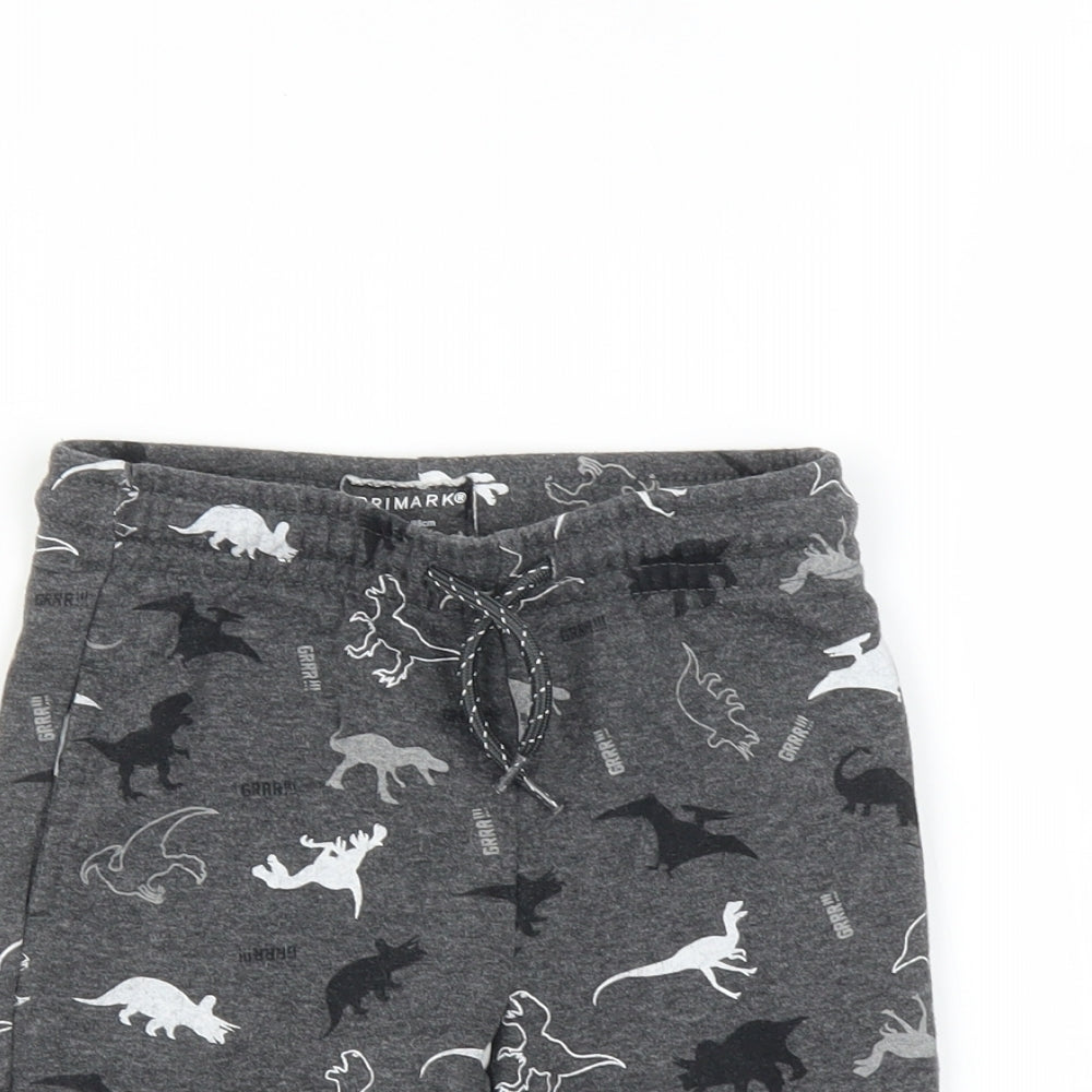 Primark Boys Grey   Sweat Shorts Size 2-3 Years - Dinosaur print