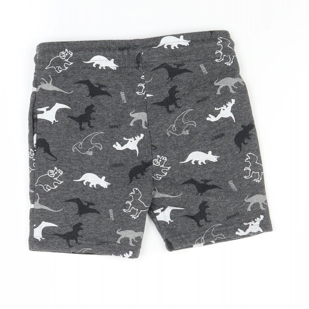 Primark Boys Grey   Sweat Shorts Size 2-3 Years - Dinosaur print