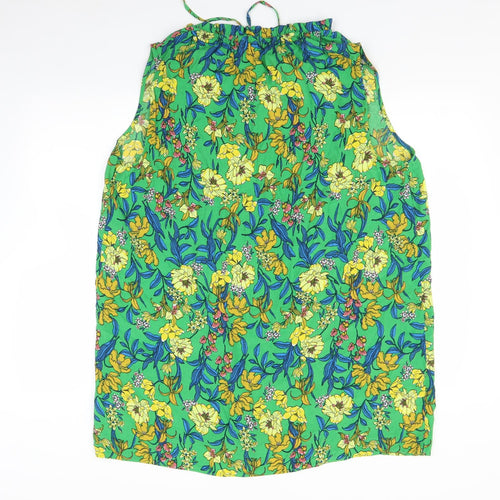TU Womens Green Floral  Basic Blouse Size 22