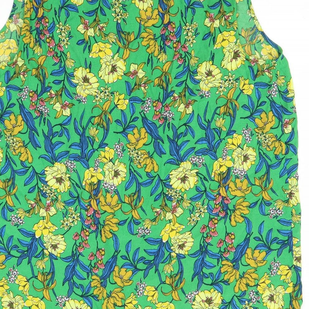 TU Womens Green Floral  Basic Blouse Size 22