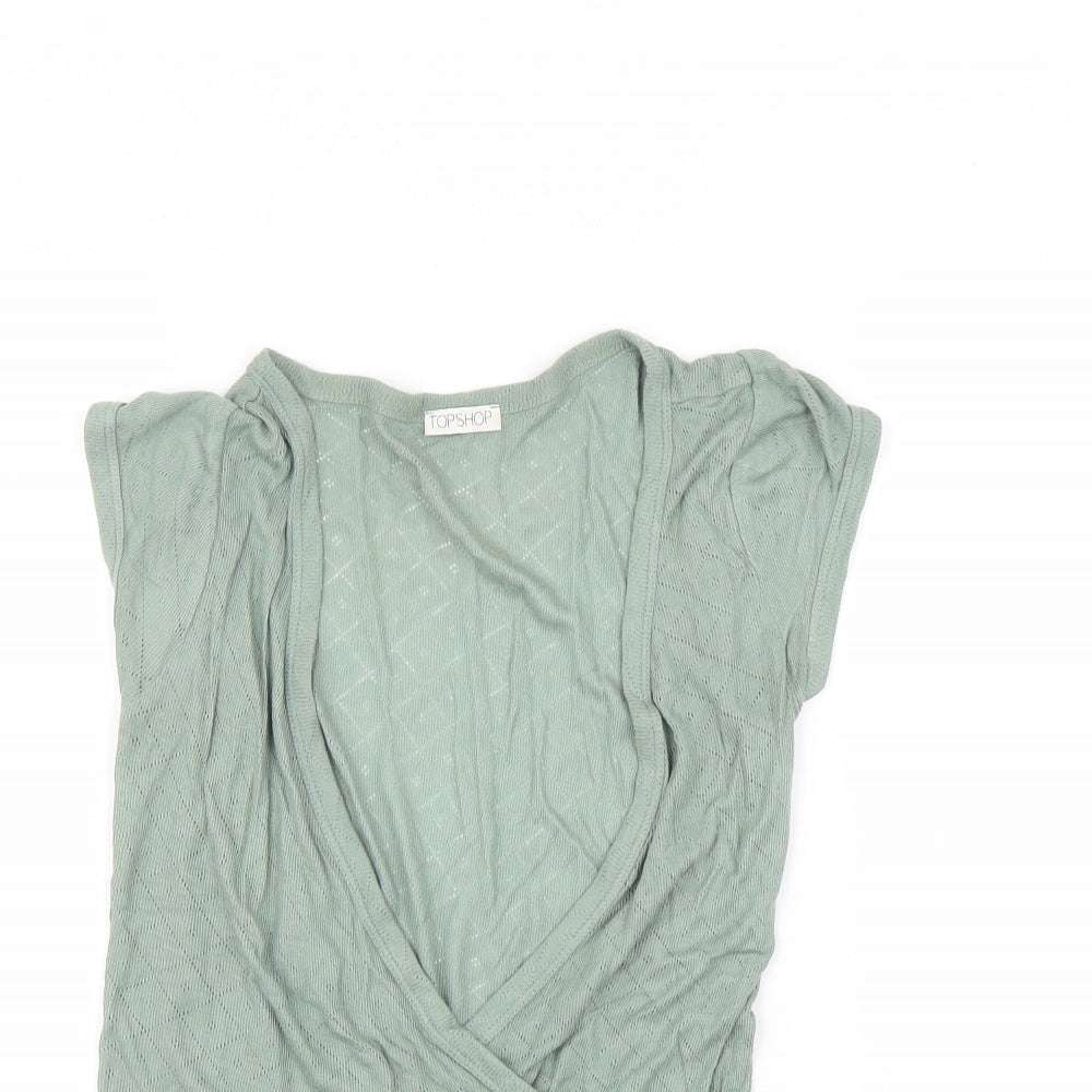Topshop Womens Green   Basic T-Shirt Size 8