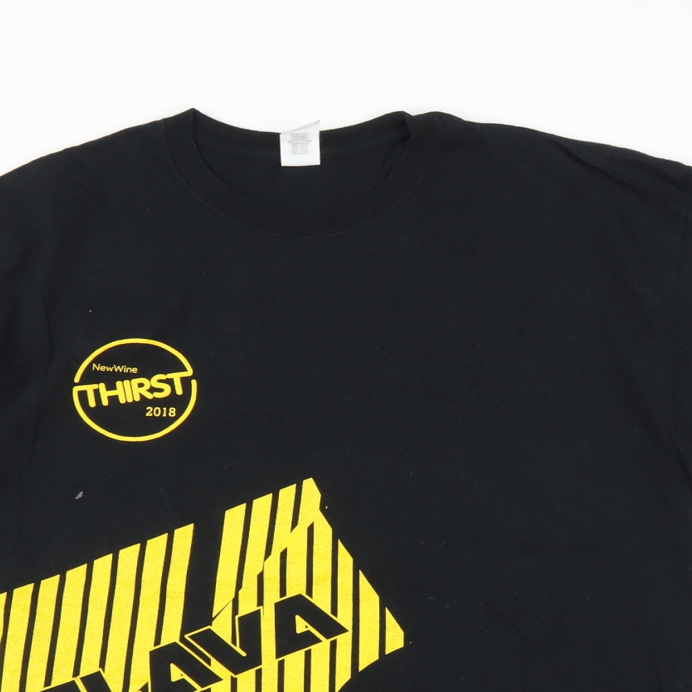 Gildan Mens Black    T-Shirt Size XL
