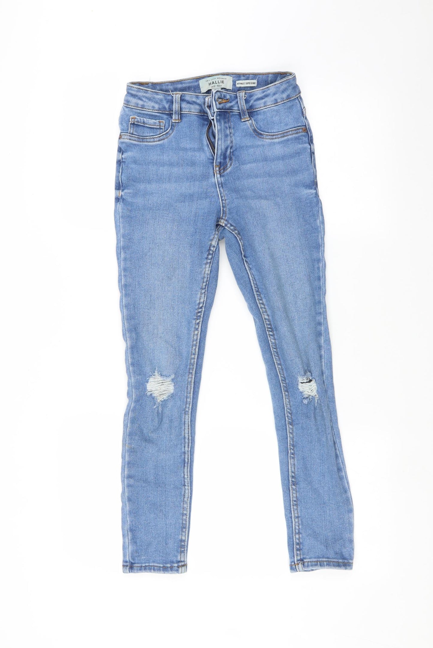 New Look Girls Blue   Skinny Jeans Size 12 Years - Distressed