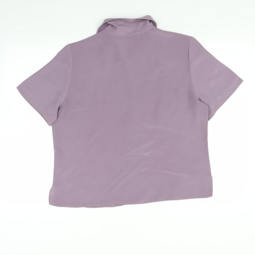 BERKETEX Womens Purple Floral  Basic Button-Up Size 14