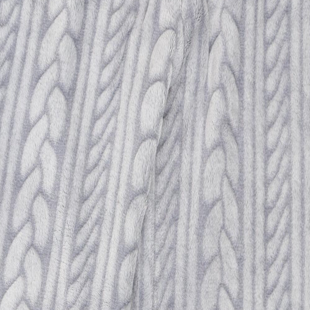 Preworn Womens Grey Solid   Pyjama Pants Size 12  - Plait pattern detail Fluffy