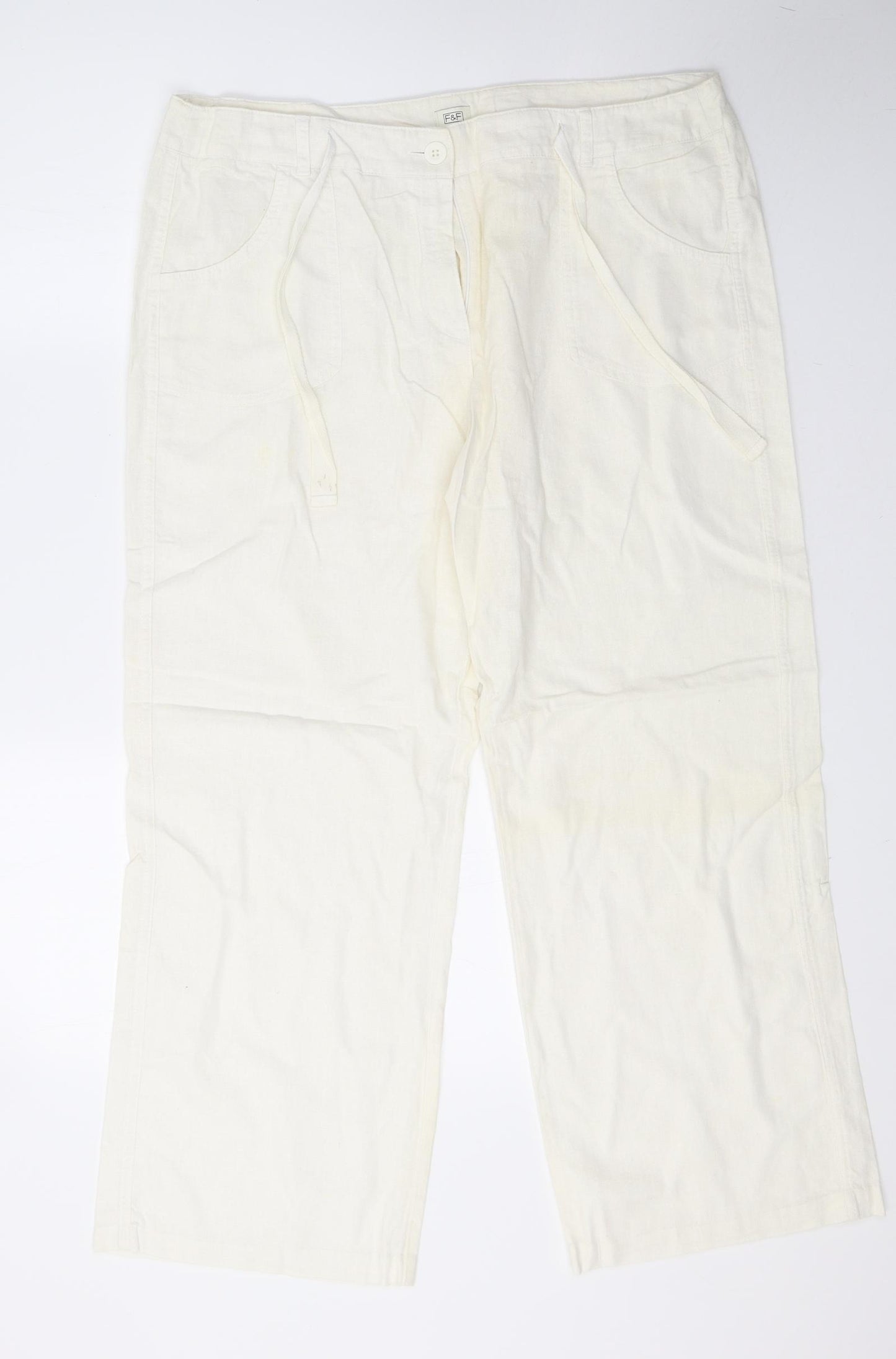 F&F Womens Ivory   Trousers  Size 16 L28 in