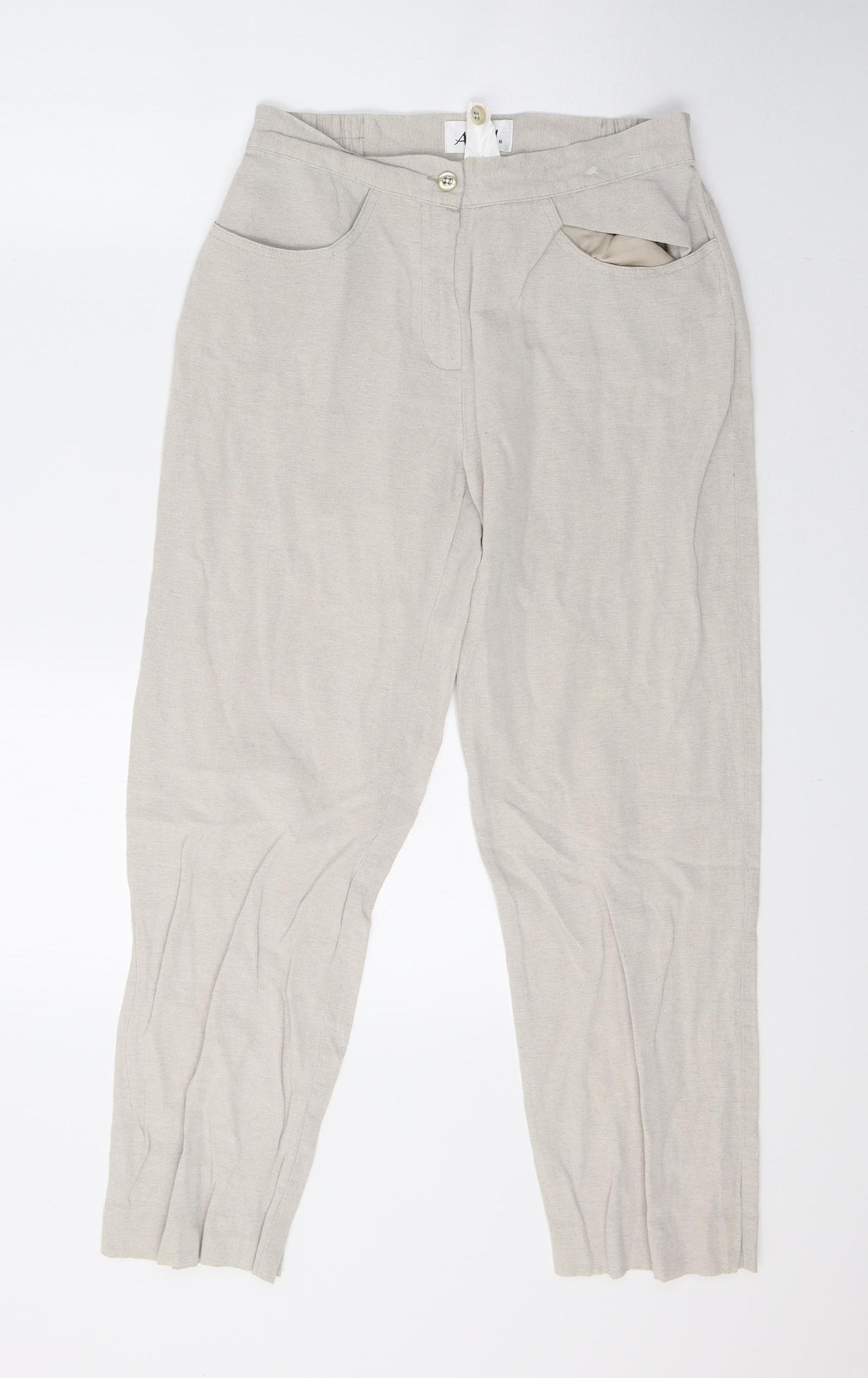 Afibel Womens Beige   Trousers  Size 10 L26 in