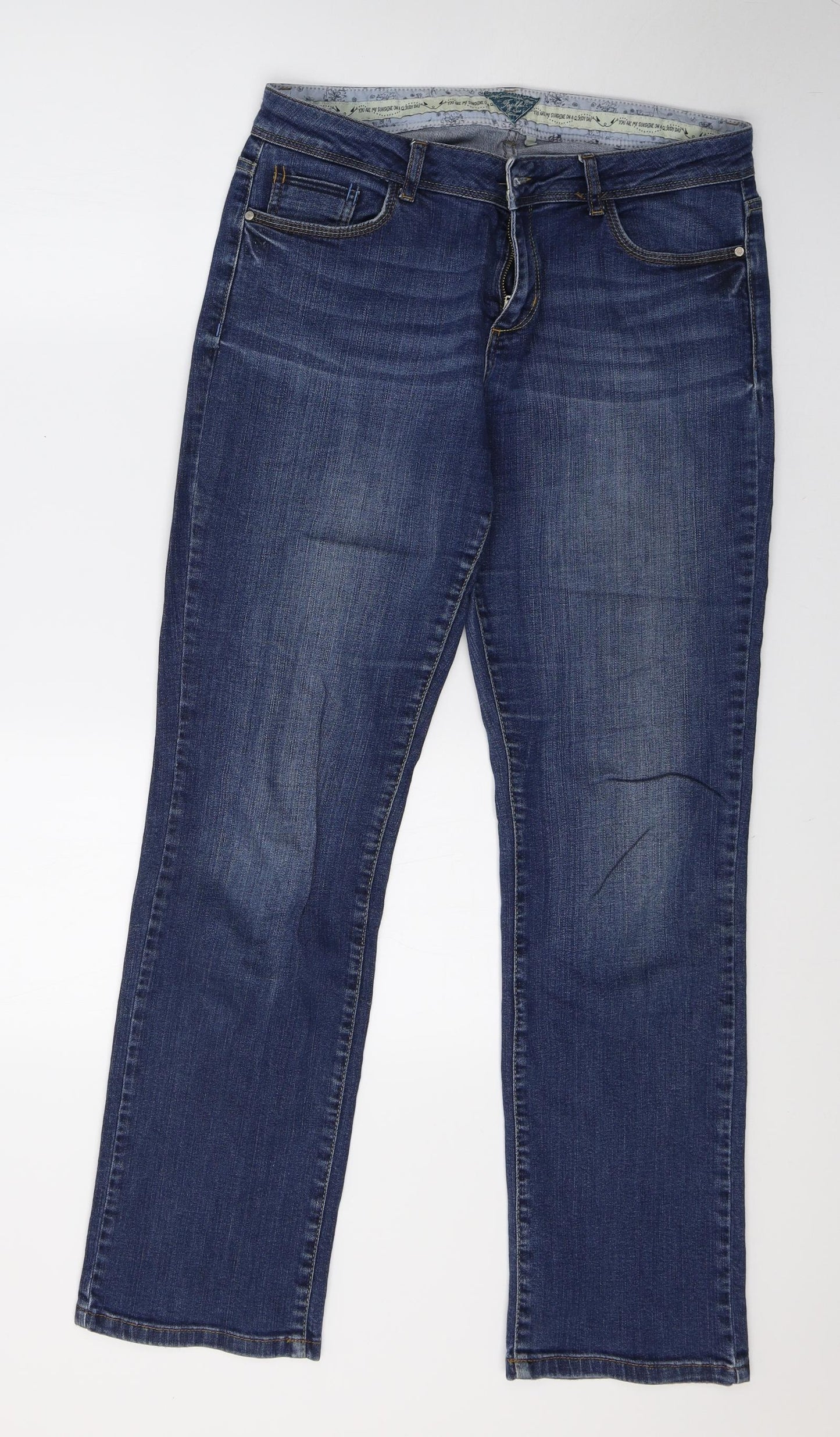 Debenhams Womens Blue  Denim Straight Jeans Size 14 L30 in
