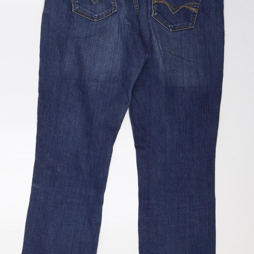 Debenhams Womens Blue  Denim Straight Jeans Size 14 L30 in