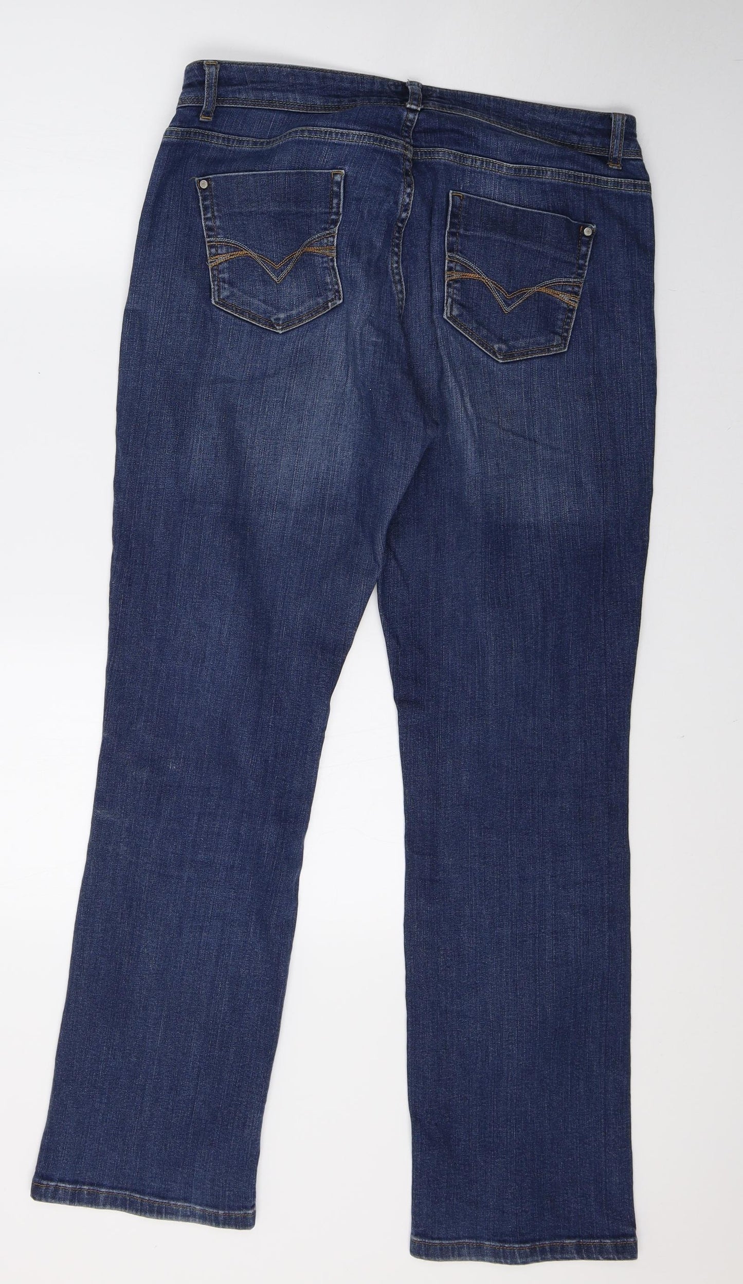 Debenhams Womens Blue  Denim Straight Jeans Size 14 L30 in