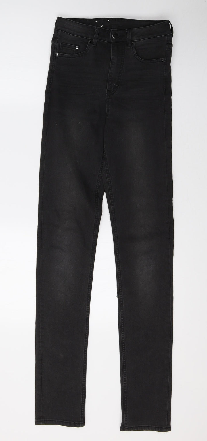H&M Womens Black Denim Skinny Jeans Size 25 L32 in
