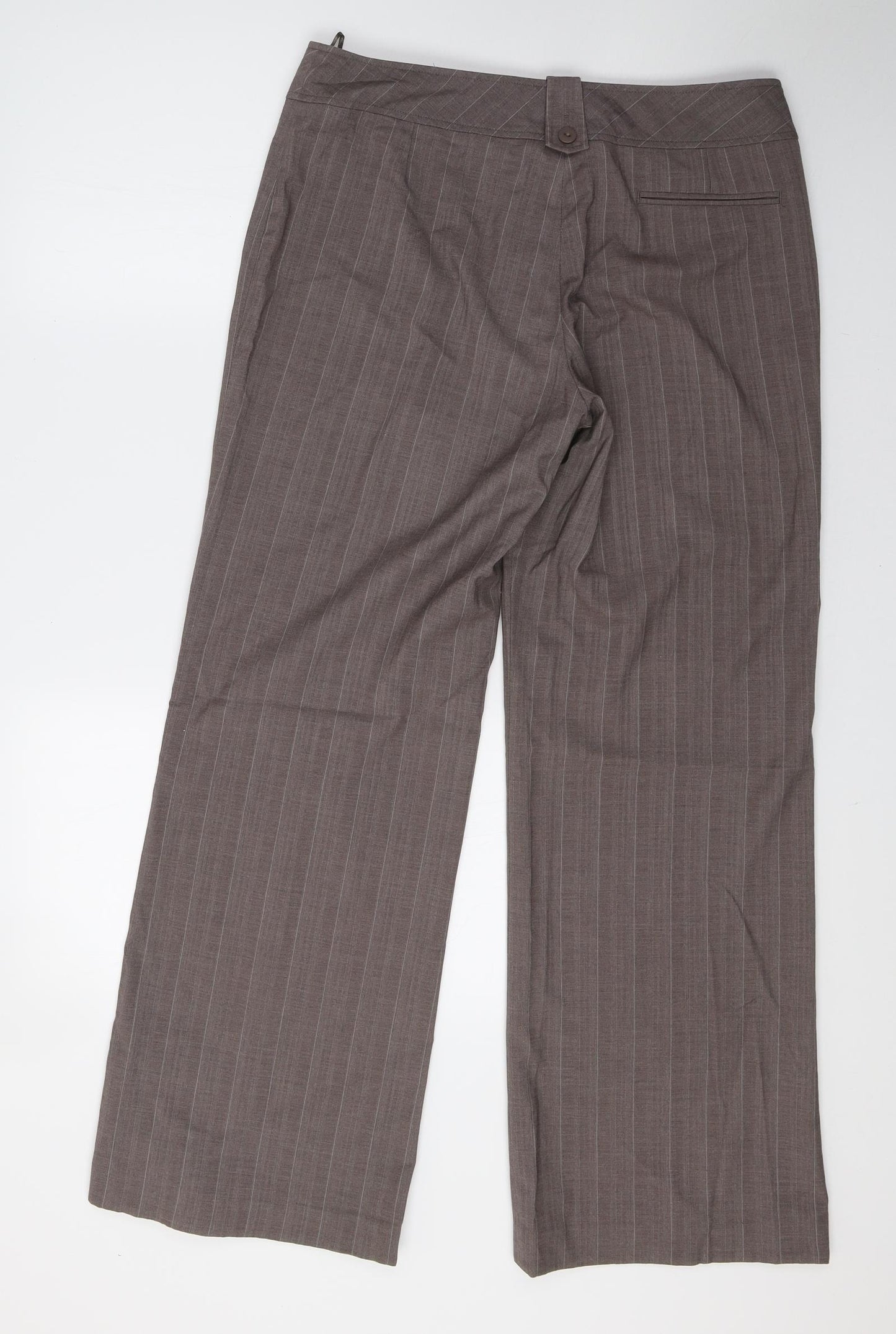 NEXT Womens Brown Striped  Trousers  Size 12 L29 in