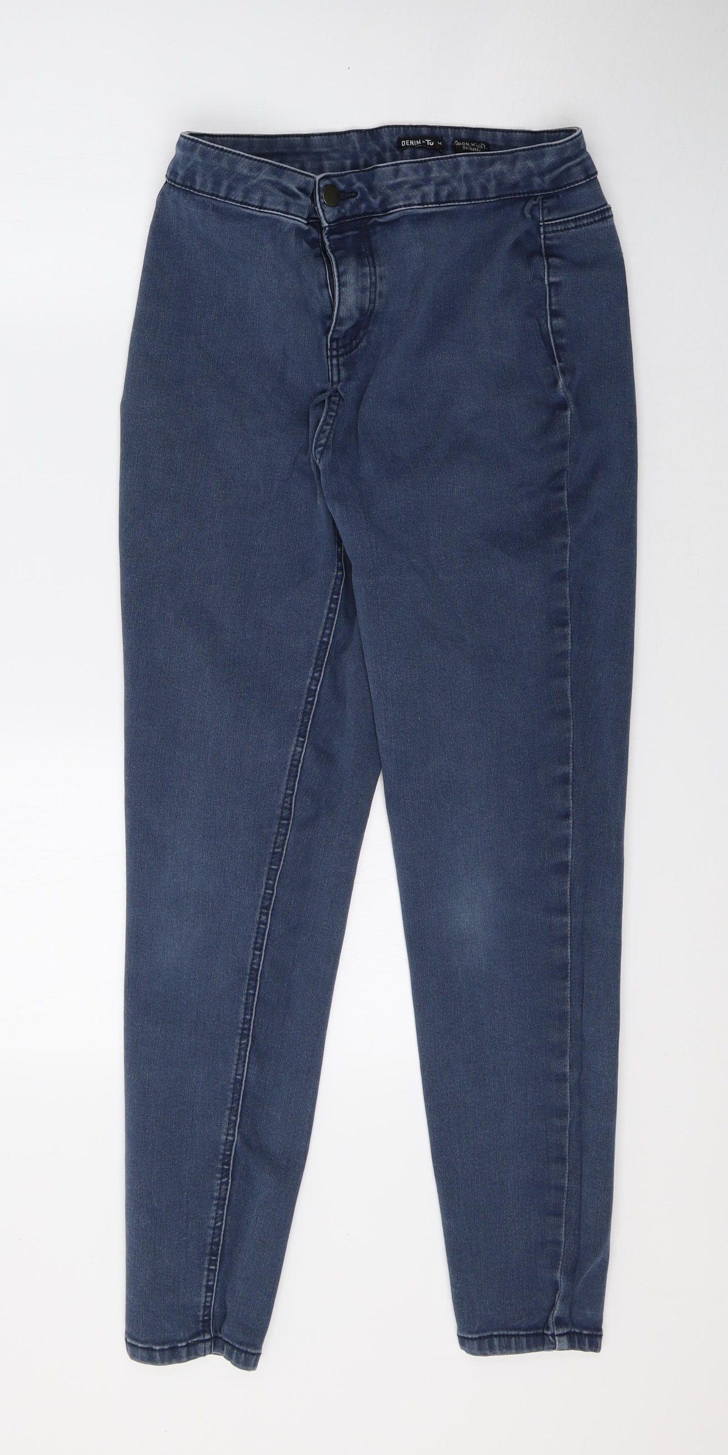TU Womens Blue  Denim Skinny Jeans Size 14 L28 in