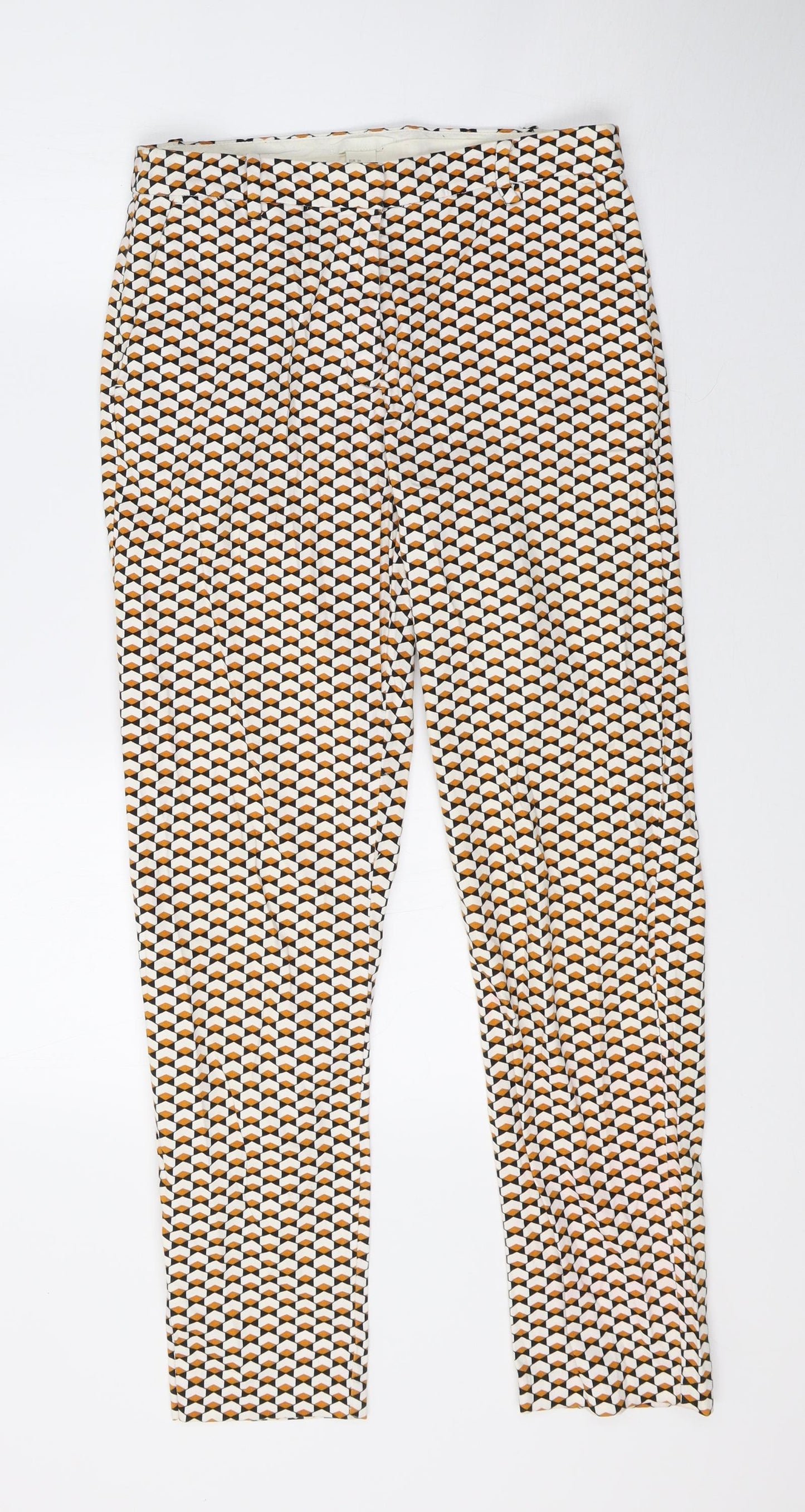 H&M Womens Multicoloured Geometric  Trousers  Size 8 L27 in