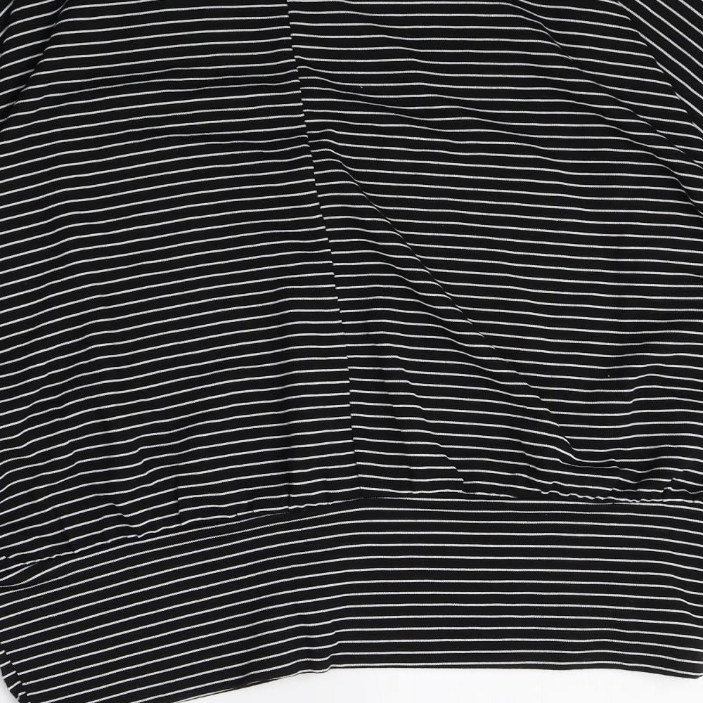 New Look Womens Black Striped  Basic T-Shirt Size M  - Batwing