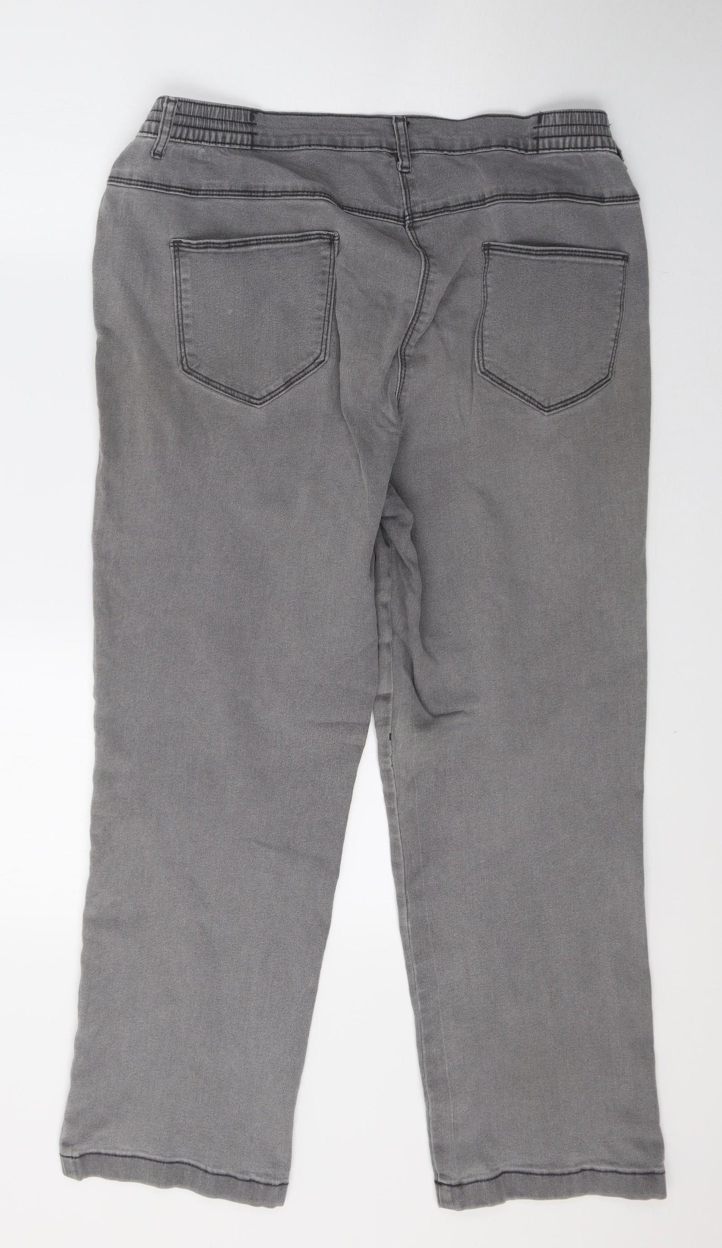 Bonmarché Womens Grey  Denim Straight Jeans Size 16 L26 in