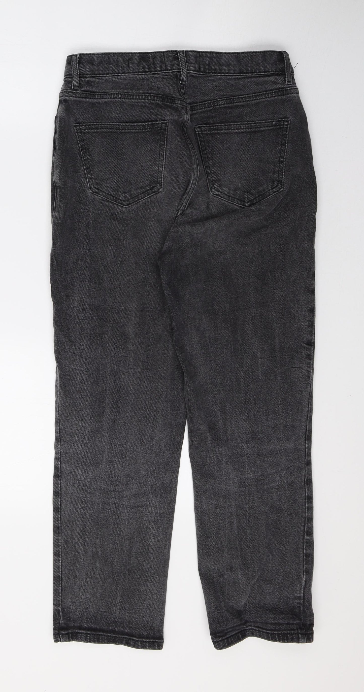 New Look Womens Grey  Denim Straight Jeans Size 10 L25 in - Cropped