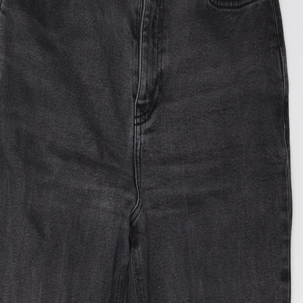 New Look Womens Grey  Denim Straight Jeans Size 10 L25 in - Cropped