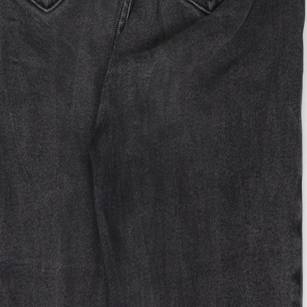 New Look Womens Grey  Denim Straight Jeans Size 10 L25 in - Cropped