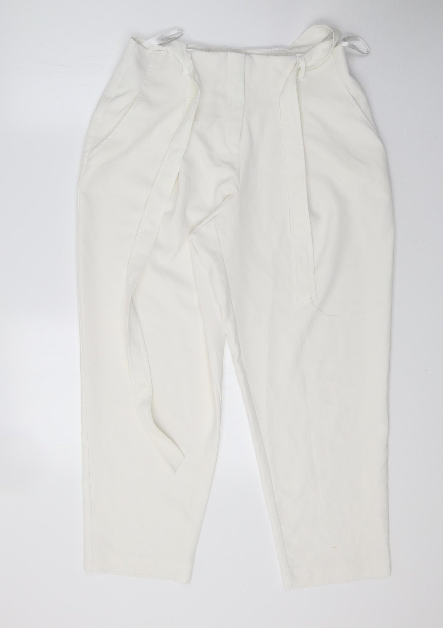 New Look Womens White   Cropped Trousers Size 12 L24 in