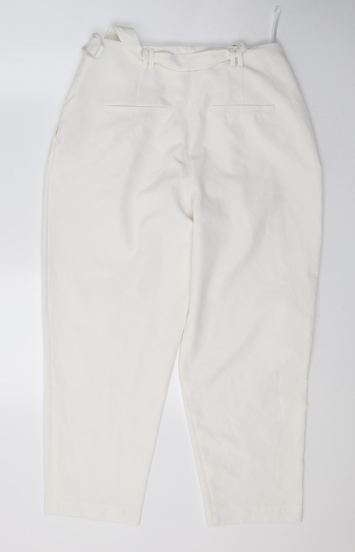 New Look Womens White   Cropped Trousers Size 12 L24 in