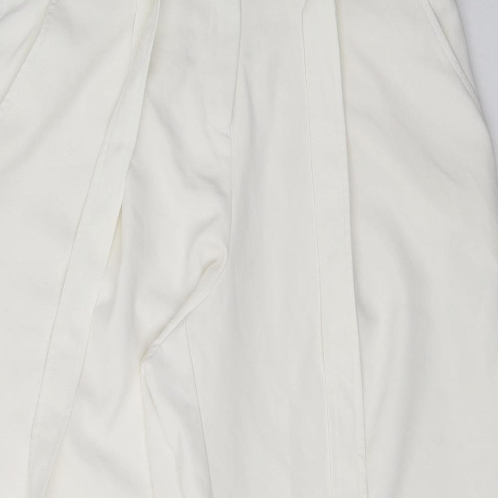 New Look Womens White   Cropped Trousers Size 12 L24 in