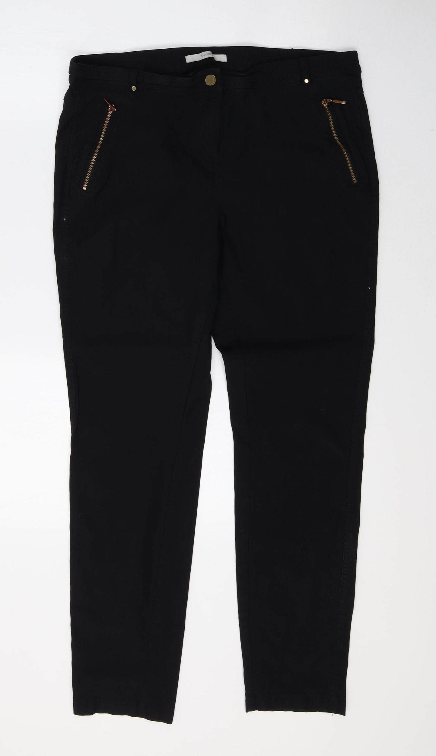 George Womens Black   Trousers  Size 16 L26 in