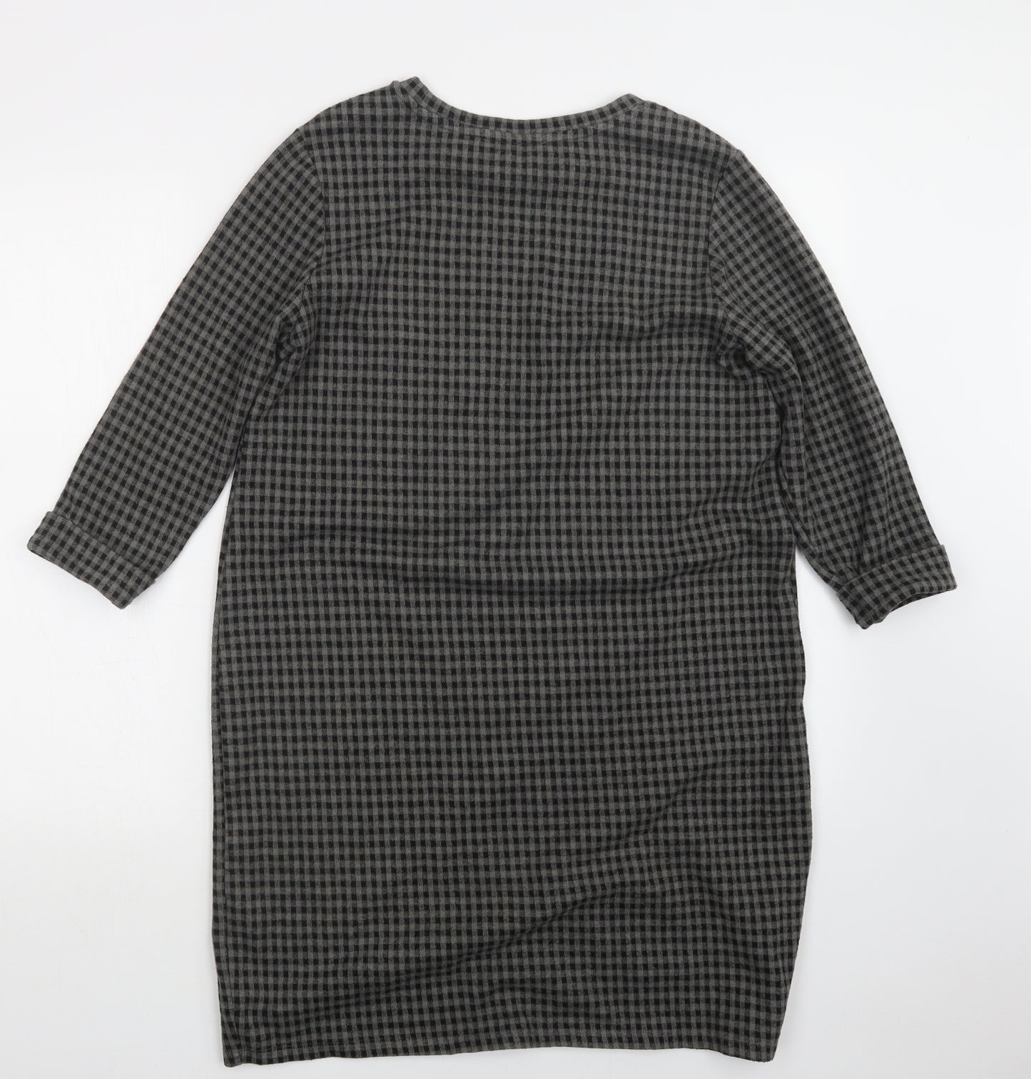 Marks and Spencer Womens Black Check  Shirt Dress  Size 14