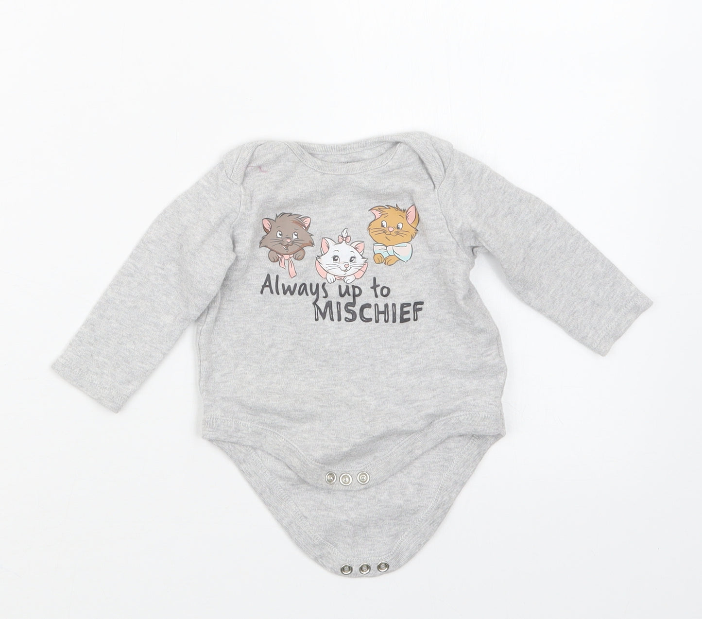 Tesco Girls Grey   Babygrow One-Piece Size 3-6 Months  - Disney