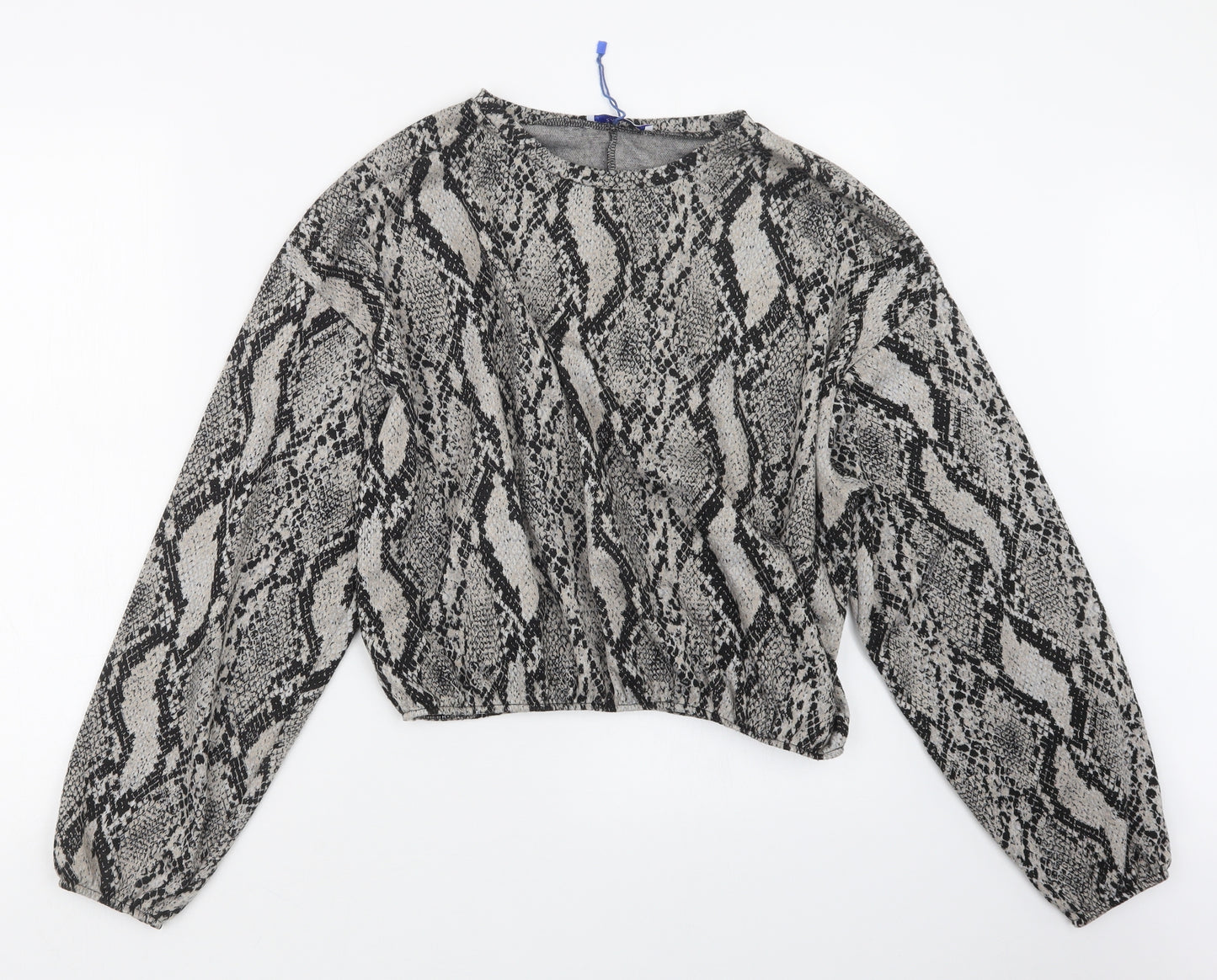 Zara Womens Grey Animal Print  Basic T-Shirt Size L